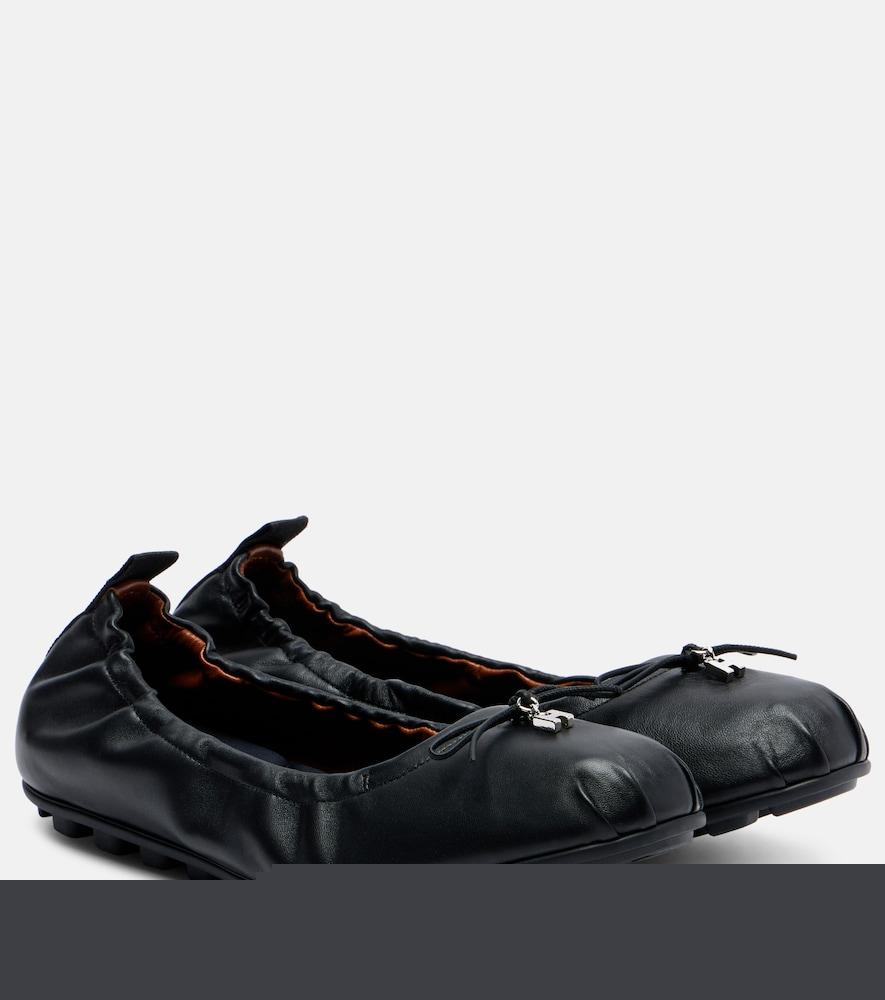 hogan hogan olympia leather ballerina flats
