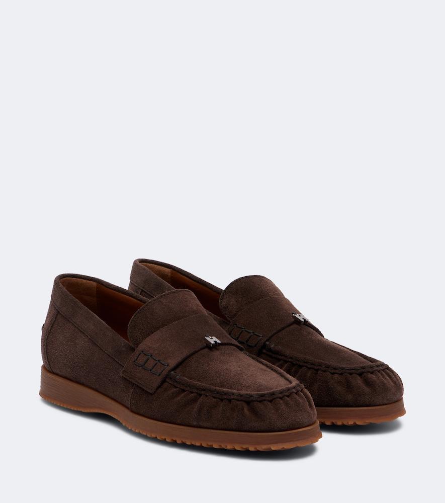 hogan traditional suede loafers