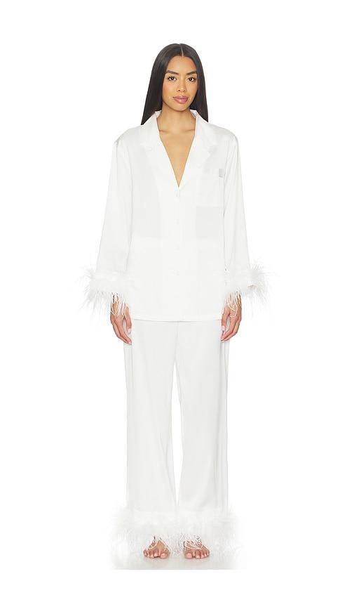 homebodii seraphina feather lounge set in white. - size l (also in xs, s, m, xl)
