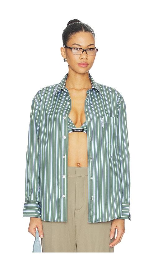 hommegirls classic shirt in green,blue. - size l (also in s, m)