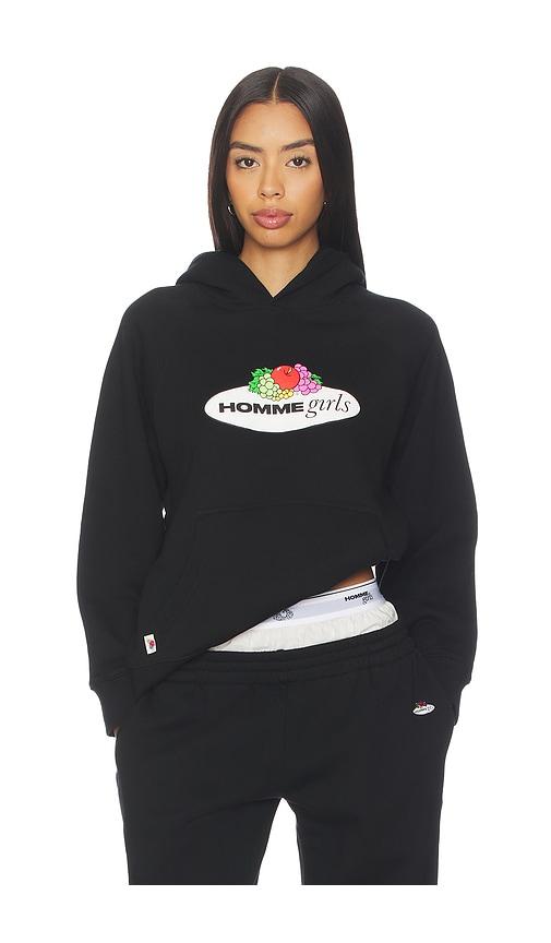 hommegirls x fruit of the loom hoodie in black. - size m (also in xs, s)