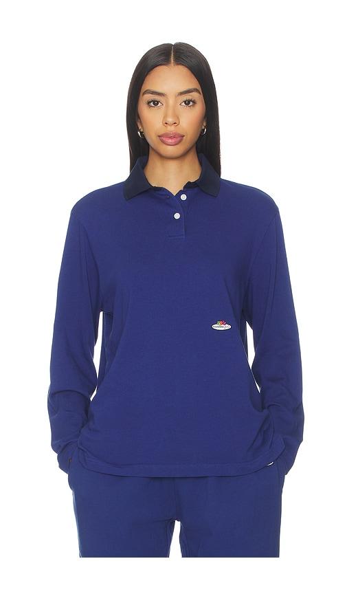 hommegirls x fruit of the loom long sleeve polo in navy. - size s (also in xs)