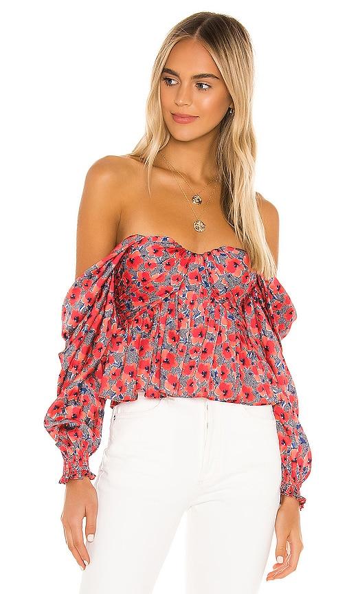 house of harlow 1960 x revolve burna blouse in red. - size m (also in xs)