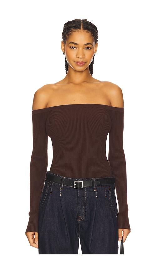 house of harlow 1960 x revolve colette bodysuit in chocolate. - size l (also in xs, s, m)