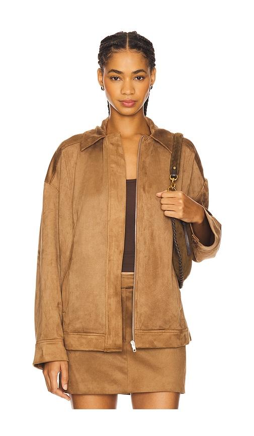 house of harlow 1960 x revolve della faux suede jacket in brown. - size s (also in xs, xl)