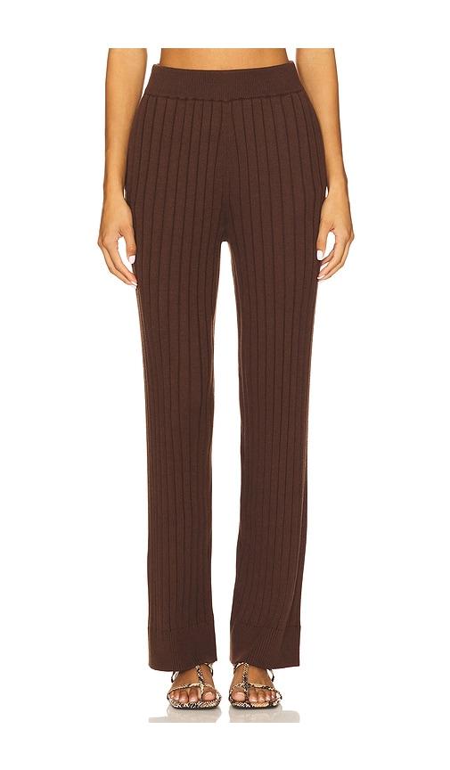 house of harlow 1960 x revolve irvina ribbed pant in chocolate. - size s (also in xs, xl)