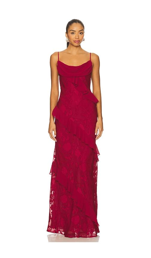 house of harlow 1960 x revolve kelly gown in burgundy. - size l (also in xl)
