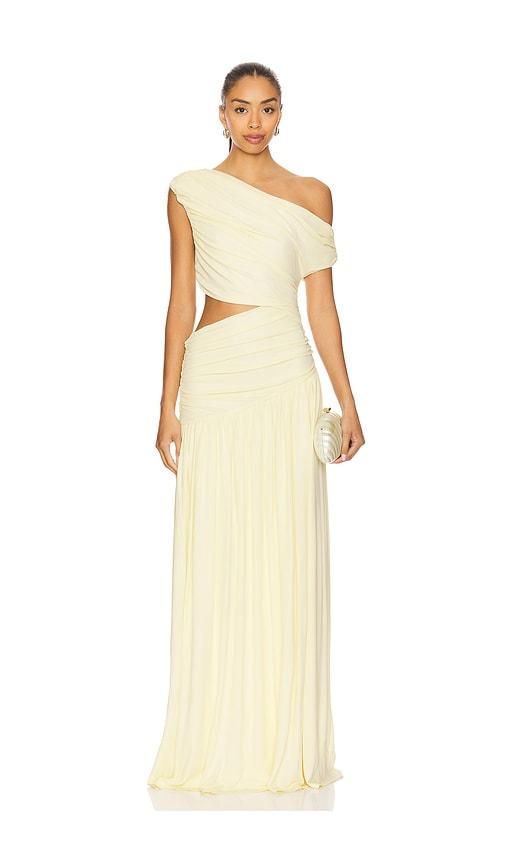 house of harlow 1960 x revolve lana gown in lemon. - size l (also in m)