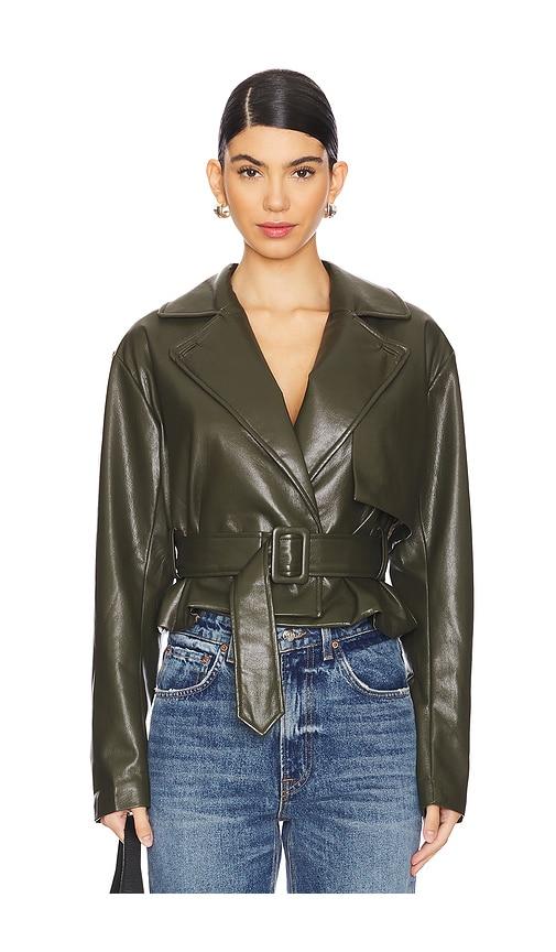 house of harlow 1960 x revolve liv faux leather jacket in olive. - size l (also in xxs, xs, s, m, xl)