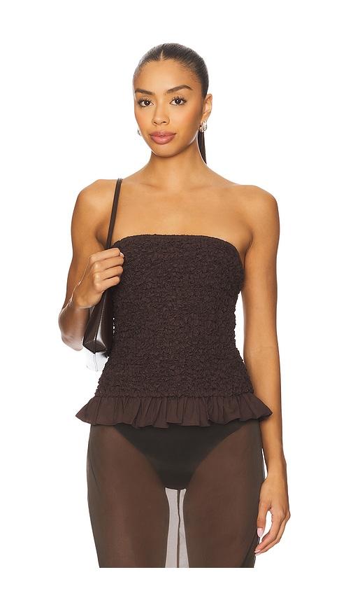 house of harlow 1960 x revolve mila top in chocolate. - size l (also in m, s, xl, xs, xxs)
