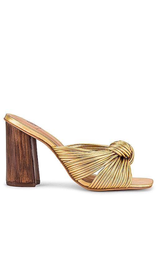house of harlow 1960 x revolve multi strap knotted sandal in metallic gold. - size 5.5 (also in 6, 6.5, 7, 7.5, 8)
