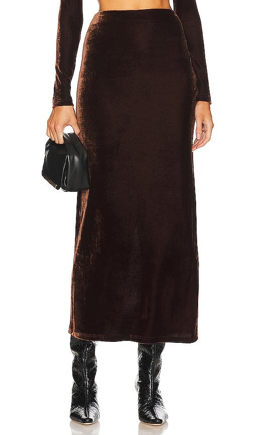 house of harlow 1960 x revolve ovelia skirt in chocolate. - size s (also in xs)