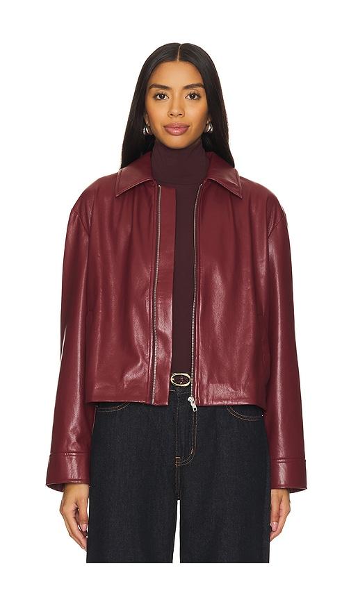 house of harlow 1960 x revolve rapha faux leather jacket in burgundy. - size l (also in xxs, xs, s, m, xl)