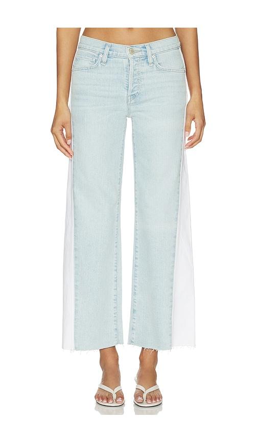 hudson jeans rosie seamed wide leg jeans in blue,white. - size 23 (also in 25, 24, 26, 27, 28, 29, 30, 31, 32, 33, 34)