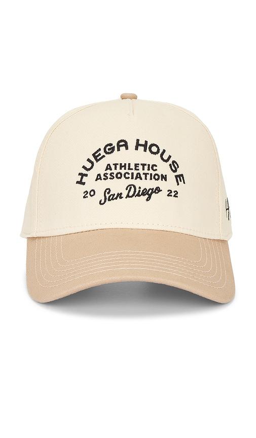 huega house athletic association hat in brown.