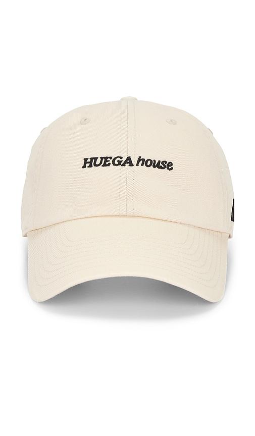 huega house icon classic dad hat in cream.