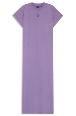 hugo cotton-jersey t-shirt dress with happy logo - purple women's jersey dresses size xs