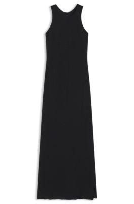 hugo maxi dress with rhinestone embellishments - black women's evening dresses size 2