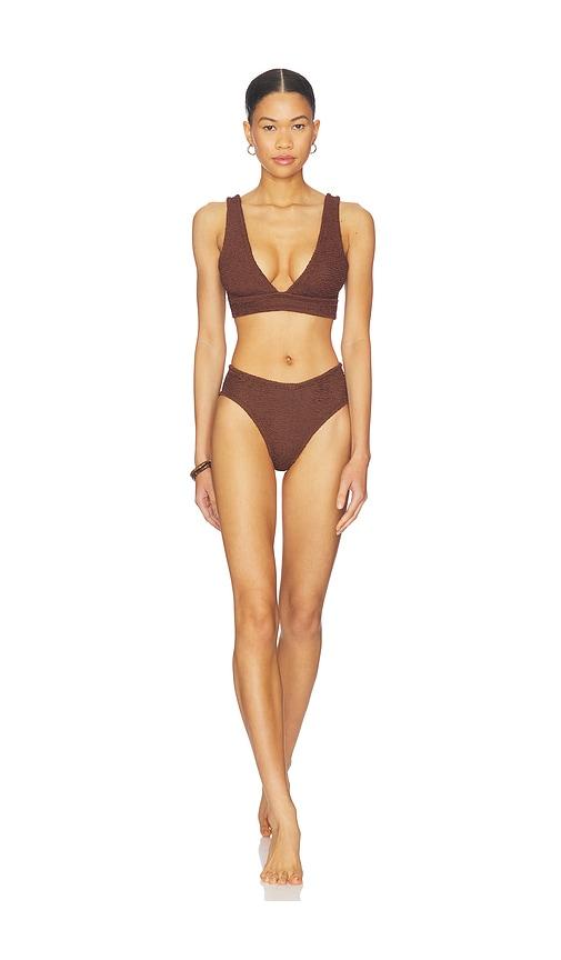 hunza g angel bikini set in brown.