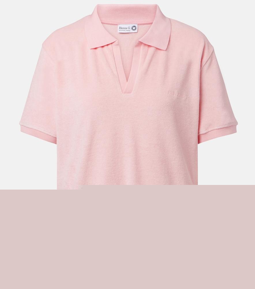 hunza g cotton terry polo shirt