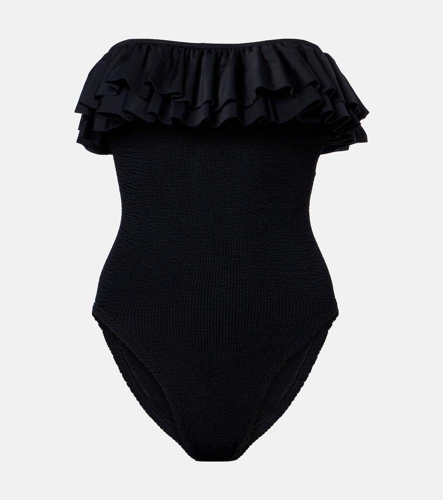 hunza g eloise ruffled swimsuit