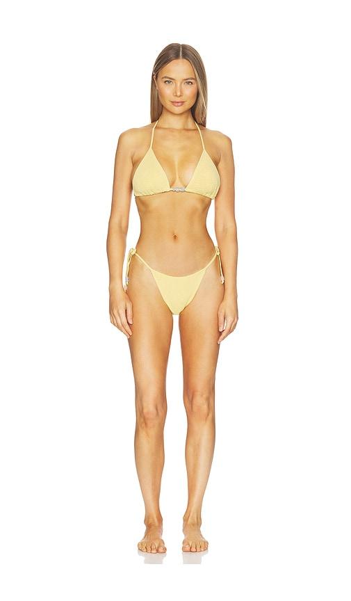 hunza g gina beaded bikini in yellow.