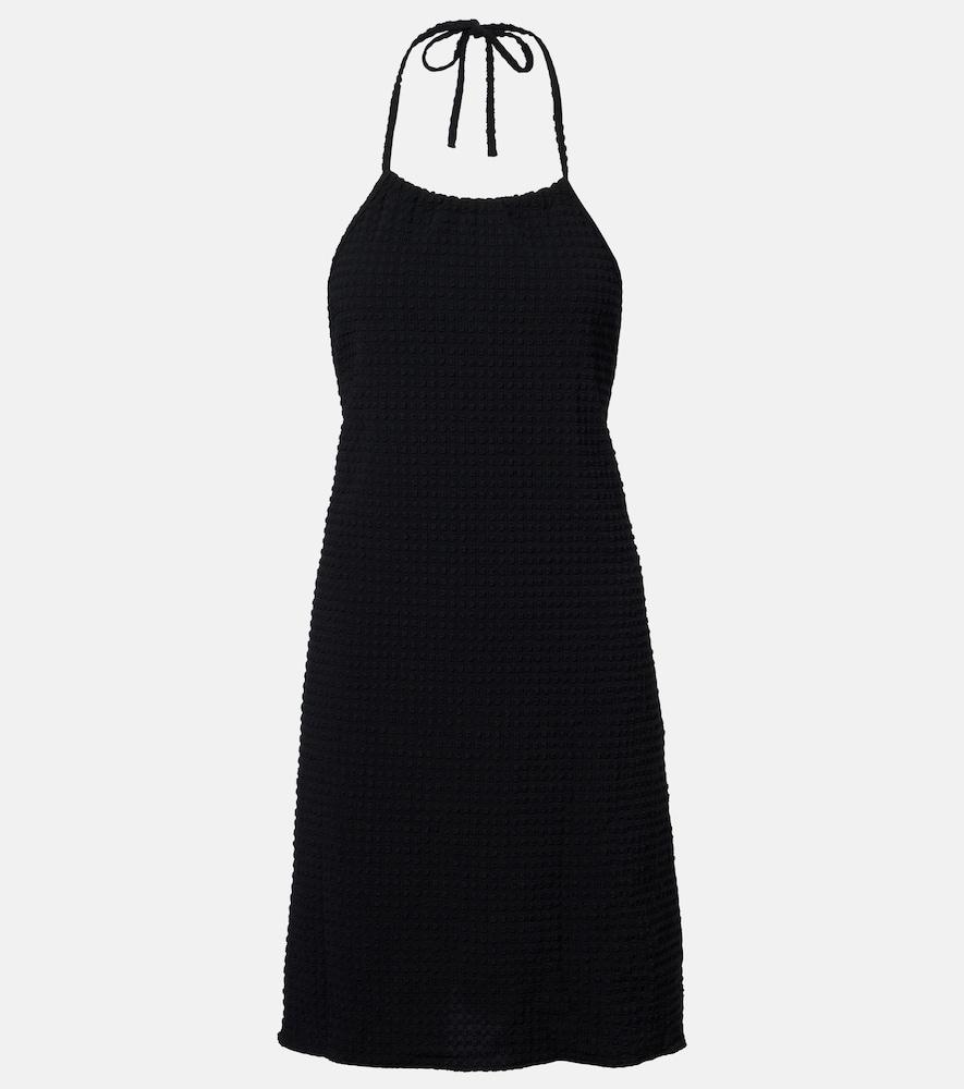 hunza g halterneck seersucker minidress