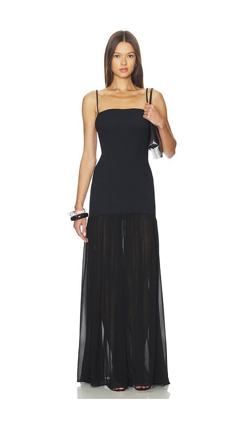 hunza g hybrid dress in black.