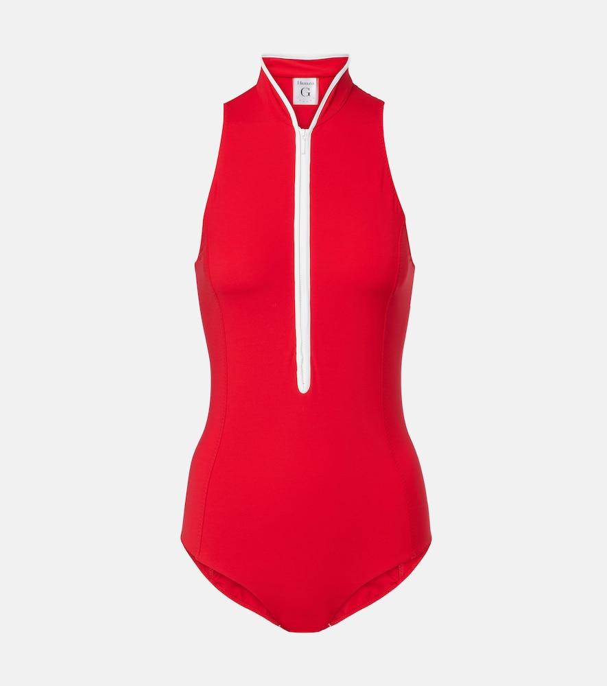 hunza g katya zip-up swimsuit