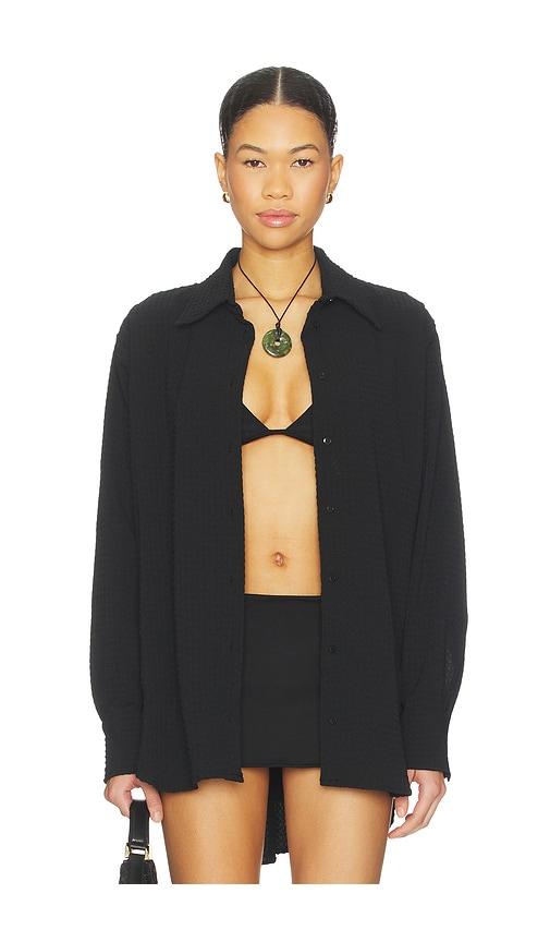 hunza g oversized shirt in black. - size m-l (also in s-m)