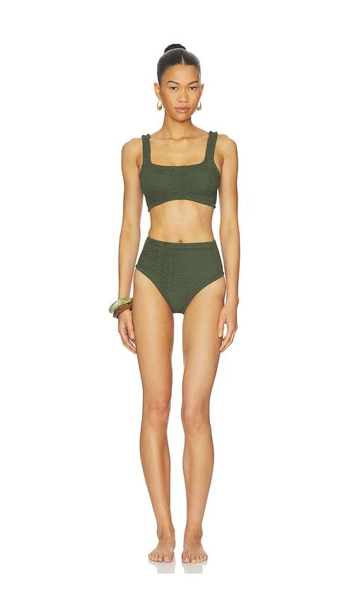 hunza g patricia bikini set in green.