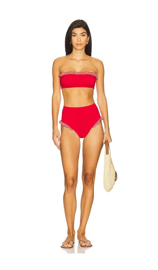 hunza g peggy bikini set in red.