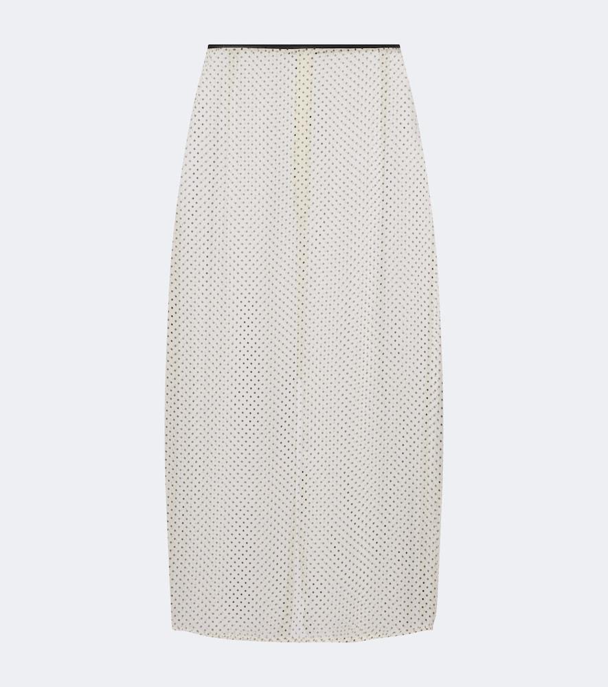 hunza g polka-dot sheer midi skirt