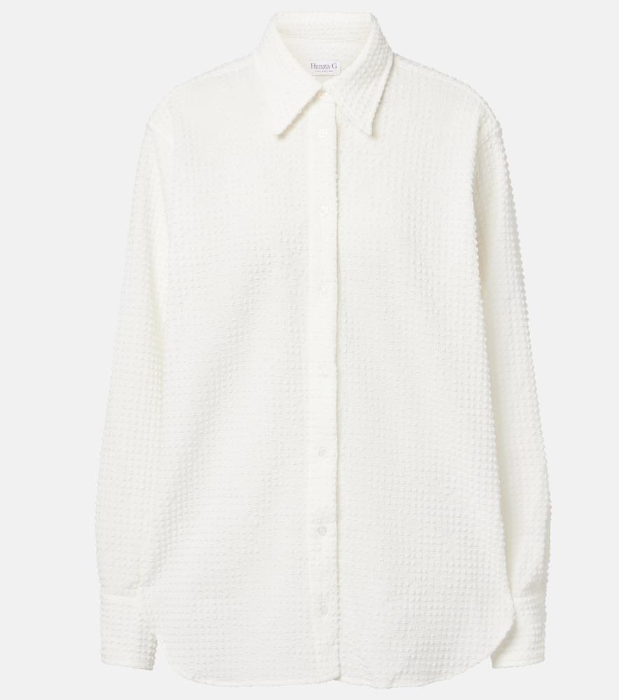 hunza g resort oversized seersucker shirt