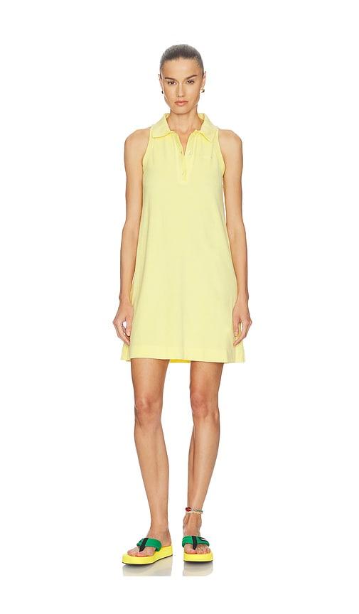 hunza g towelling tennis dress in yellow. - size l (also in m, s, xl)
