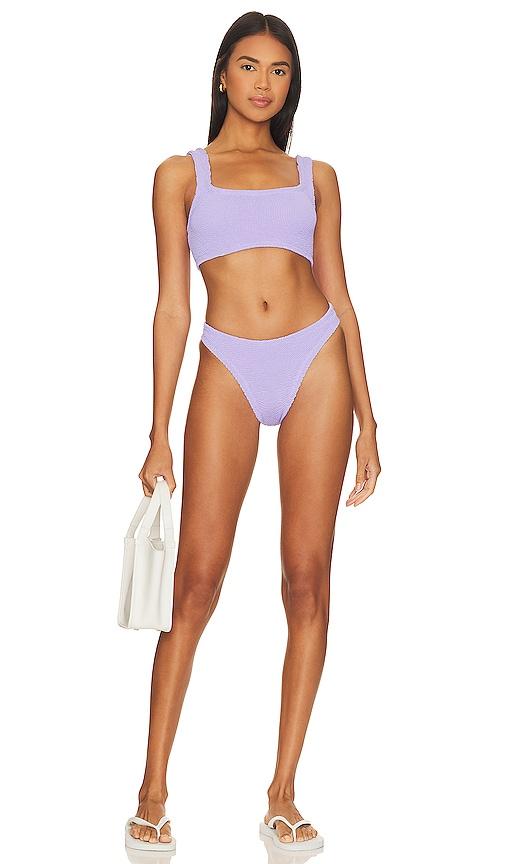 hunza g xandra bikini set in lavender.