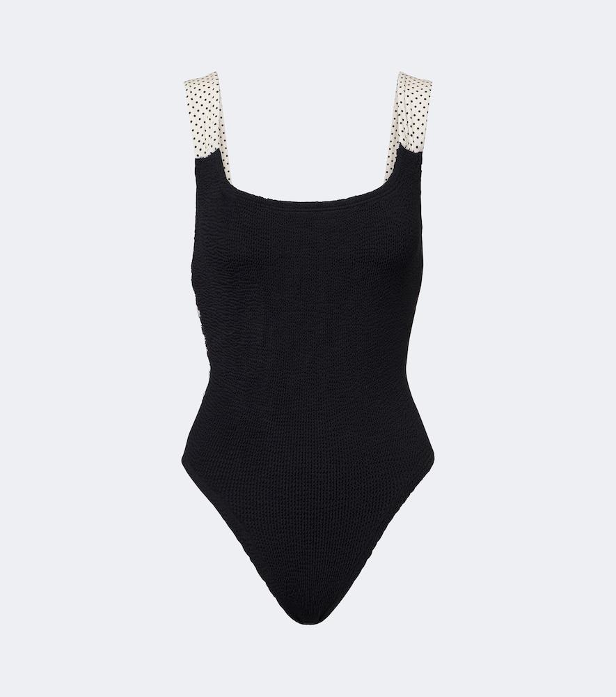 hunza g zoe polka-dot swimsuit