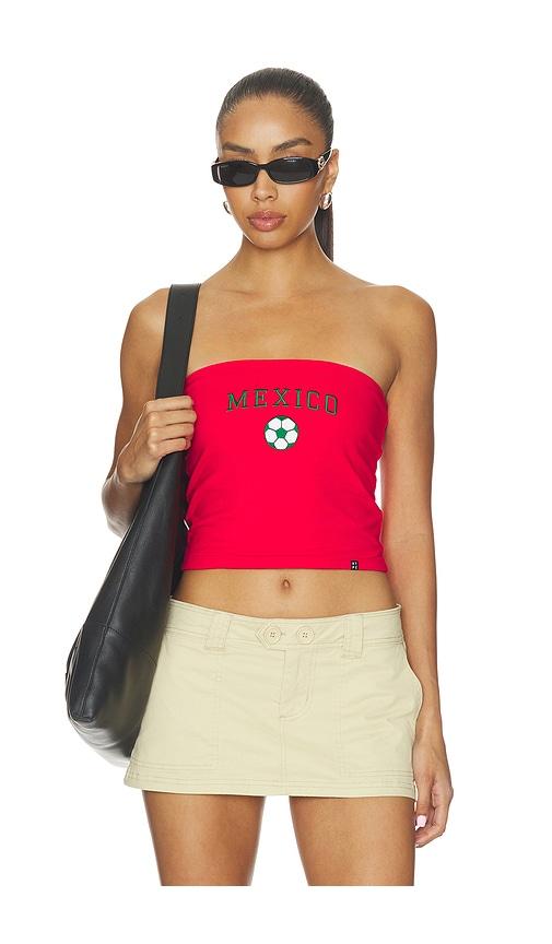 hype and vice mexico embroidered tube top in red. - size m (also in xs, s)