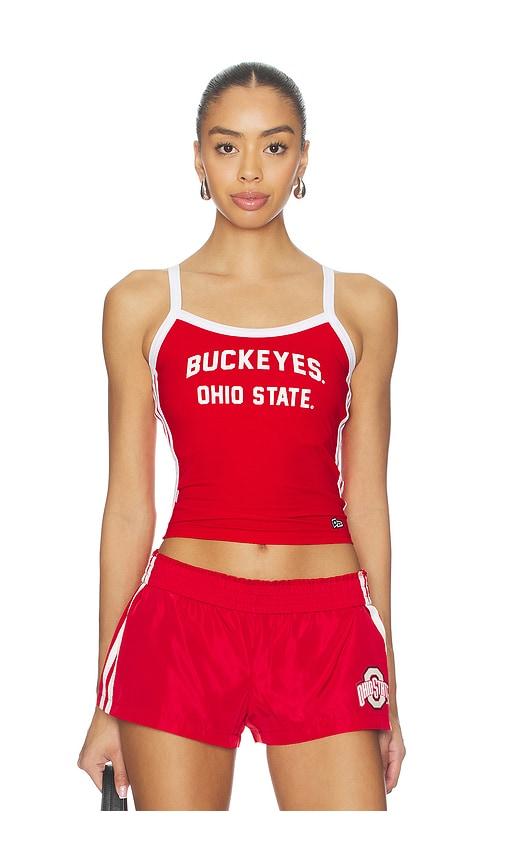 hype and vice ohio state university sideline stripes tank top in red. - size l (also in xl)