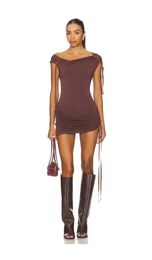 i.am.gia asha mini dress in brown. - size l (also in s, xxs, xs, m, xl)