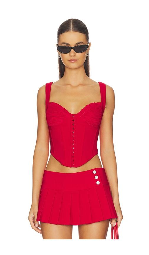 i.am.gia bri corset top in red. - size l (also in xxs, xs, s, m, xl)