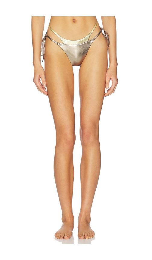 i.am.gia fiji bikini bottom in metallic gold. - size s (also in xs)