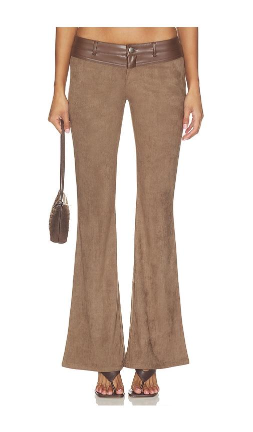 i.am.gia viviane suede pant in chocolate. - size l (also in s, xxs, xs, m, xl)