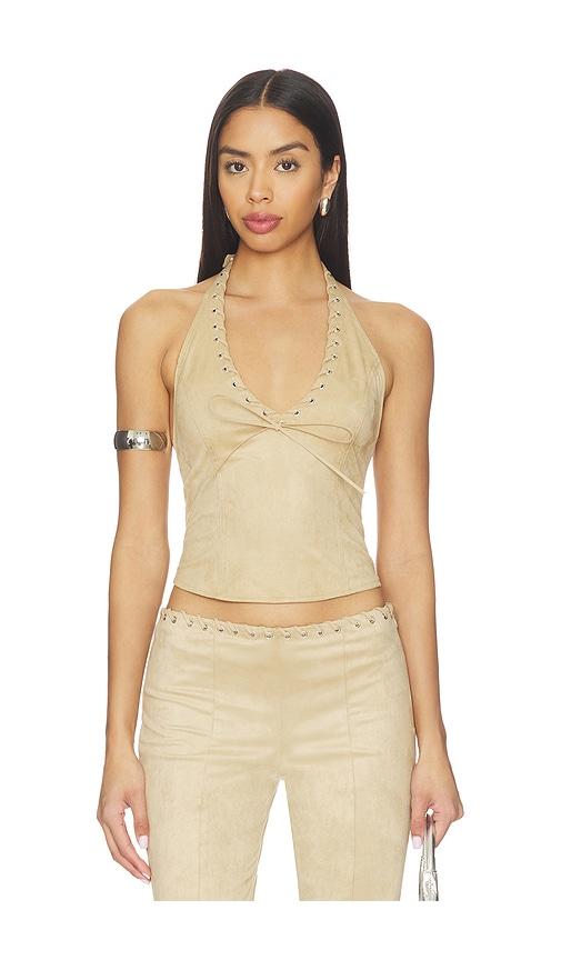 i.am.gia zephyr top in tan. - size l (also in s, xxs, xs, m, xl)