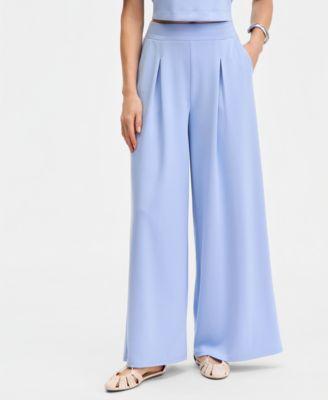 i.n.c. international concepts womens off duty pleat front wide leg sweatpants