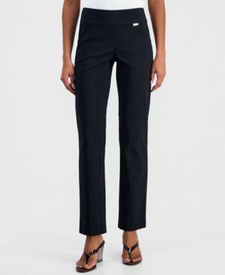 i.n.c. international concepts womens tummy control pull on straight leg pants 0 28w created for macys