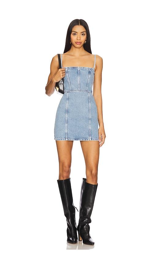 icon denim judy mini dress in blue. - size l (also in s, xl)