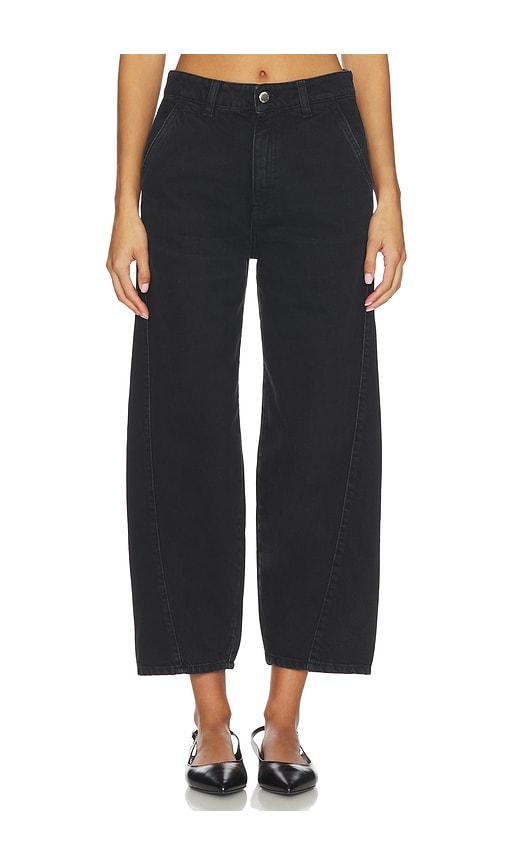 icon denim juno wide leg jeans in black. - size 24 (also in 25, 27, 28)