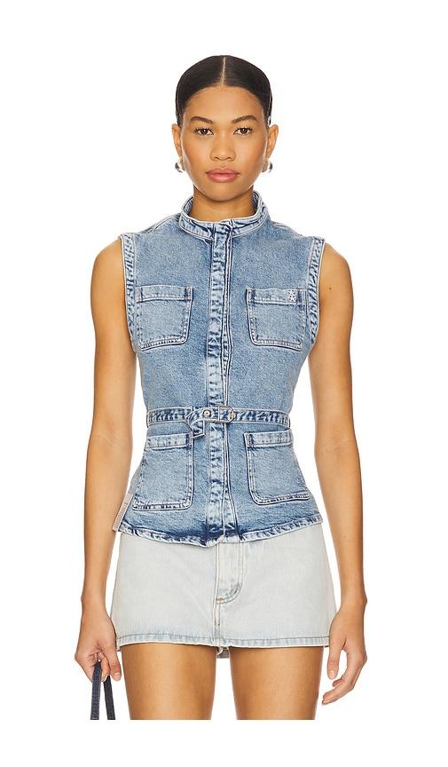 icon denim kelly vest in blue. - size m (also in s)