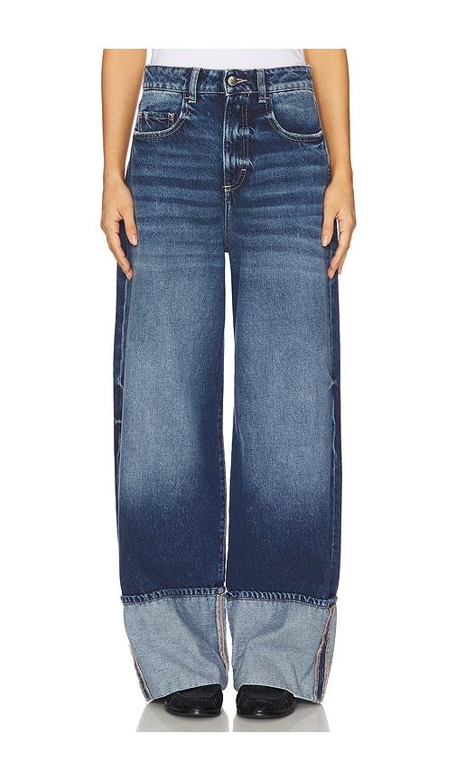 icon denim kiki wide leg jeans in dark blue. - size 25 (also in 28)